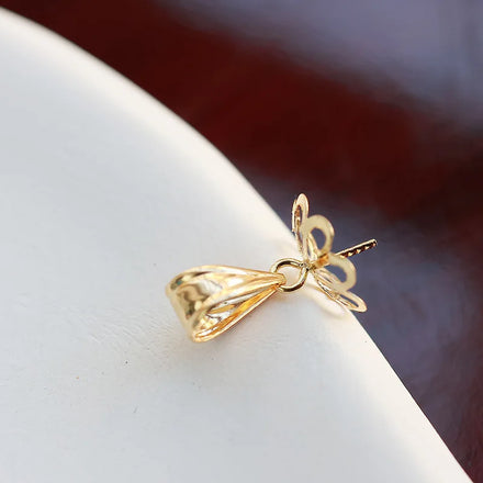 AU750 Gold Pearl Mountings DIY Pearl Jewelry 18K Pure Gold Mounts Jewelry Findings