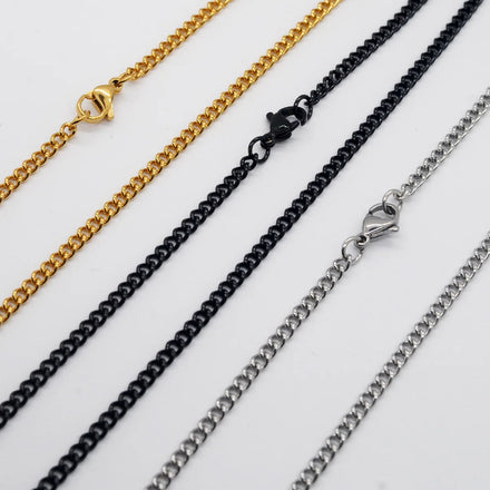 Wholesale Silver Tone Stainless Steel Curb Chain Necklace 3.0mm Curb Link Chain