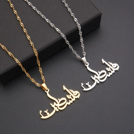 Hot Selling Arabic Palestine Stainless Steel Pendant Necklace for Men Women Personalized Name Letter Statement Necklace