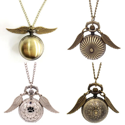 Necklace Accessories Wholesale Large Golden Magic Ball Quartz Pocket Clock Watch With Chain for Gift