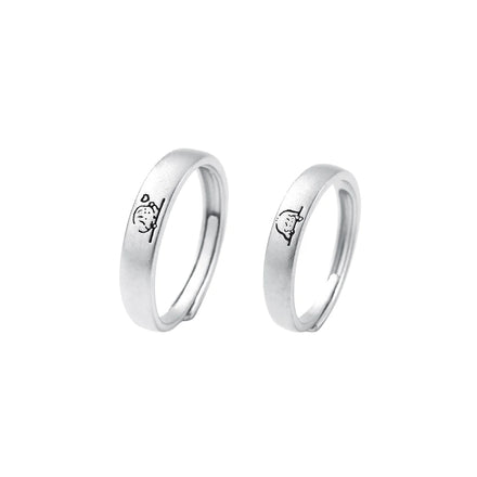 Birthday Gift Engraved Opening Rings Versatile Couples Rings Fashion Simple 925 Sterling Silver Rings Gift Fine Jewelry