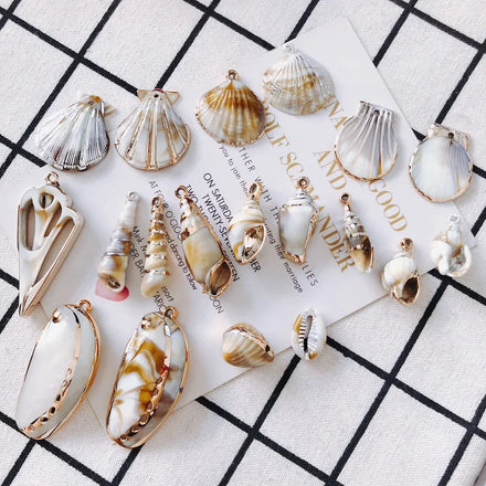 New Design Gold Plated Shell Conch Pendant Delicate Multistyle Resin Enamel Halobios Pendant for Diy Jewelry Accessories