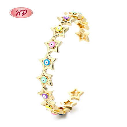 Wholesale 18K Brass Gold Plated Cubic Zirconia Devil'S Eye Bracelet Fashion Jewelry