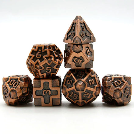 Antique Brass DND Dice Set Polyhedral Shape Wholesale Availability