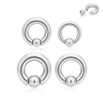 Custom G23 ASTM F136 Titanium BCR Body Jewelry Large Gauge Captive Bead Ring Punk Style Daily Wear Nose Piercing