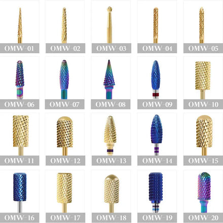 New Arrival 5-in-1 Tungsten Steel Nail Drill Manicure Tool Grinding Head Polishing Plating Color Nail Art Tools