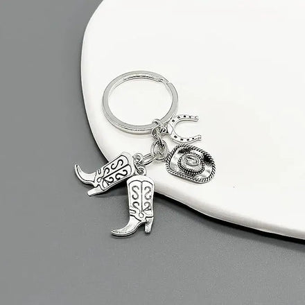 Western Cowboy Keychain Hat Boot Horse Shoe Key Chains Horse Lovers Gifts Equestrian Keychain Cowgirl Key Rings Western Keychain
