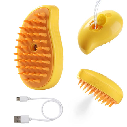 Kadandi 3 in 1 Self-Cleaning Comb for Cats Pet Hair Brush ABS Material Bath and Steamy Hair Remover for Cats Grooming
