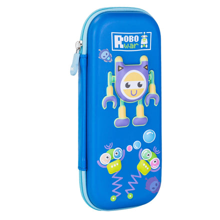 Deli 67061 Blue Cartoon Robot Pattern Pencil Pouch for Boys Large-capacity Students Portable Pencil case 96pcs Per Carton Set