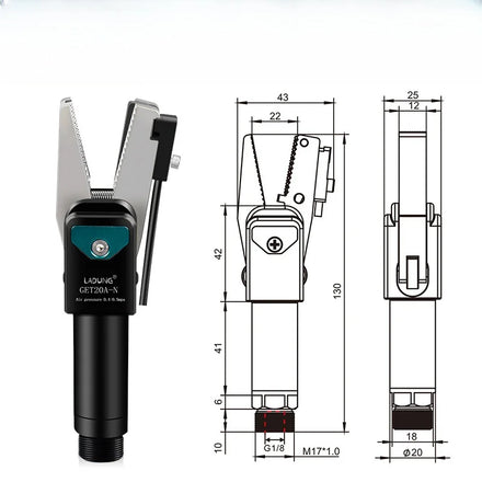New Arrival Ladung GET20A-20-N(P) Pneumatic Sprue Gripper Aluminum Robot Nozzle Clamp OEM/ODM 1-Year Warranty