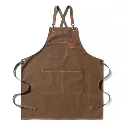 Custom Logo Kitchen Cooking Baking Bar Cafe Chef Apron Adjustable Unisex Cotton Canvas Aprons with Pocket