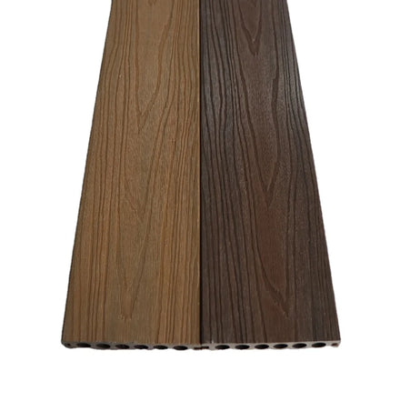3D Embossed WPC Decking Teak Outdoor Wooden Plastic Composite Flooring Waterproof and Anti-Slip for Garden Bathroom Kitchen