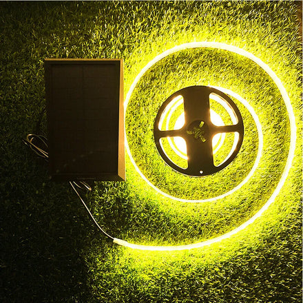 Outdoor Waterproof IP65 Patio Decoration Small Powered Panel Colorful Long Solar LED Strip Lights for Garden Pathway