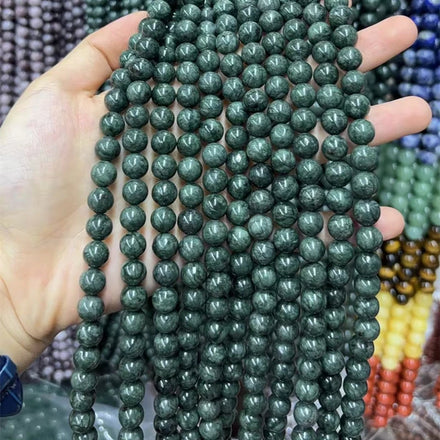 Wholesale Natural Dark Green Jade Round Beads Loose Beads jasper Bracelet Handmade Diy Jewelry Accessories Beads