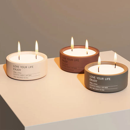 Ceramic Household Scented Candle Cup DIY Candle Empty Cup Candle Holder Ornament Soy Wax Container Straight