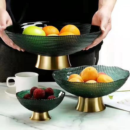 Luxury Candy Glass Fruit Plate Living Room Hotel Pastry Fruit Plate