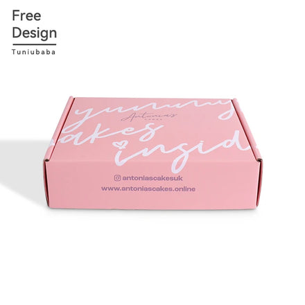 Wholesale Price Custom Logo Three-Layer Corrugated Board Rigid Packaging Glossy Lamination Embossing Recyclable Pink Shipping