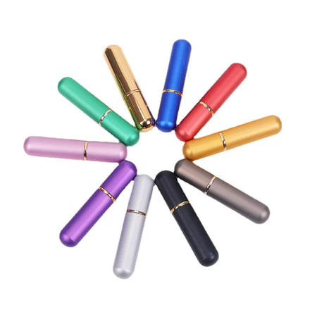 In Stock 5ml Metal Shell Sliver Gold Red Green Refillable Essential Oil Aromatherapy Blank Nasal Inhaler Tube Bottles