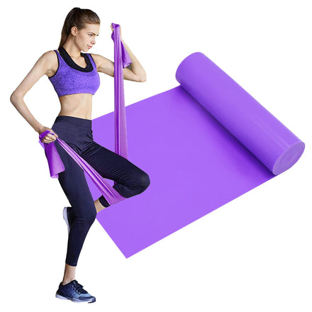 Purple TPE Material Exercise Band Strength Training Yoga Pilates Stretching Elastic Resistance Bands Home Gym Workout