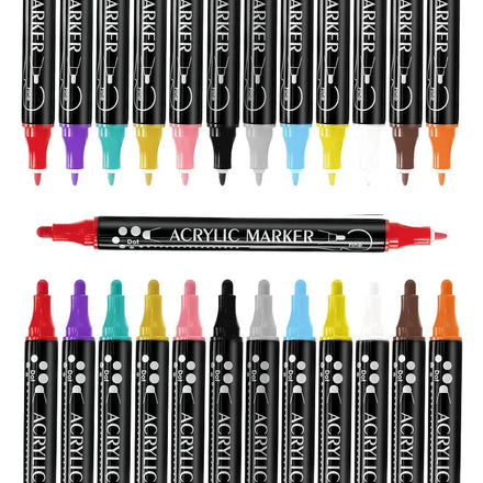 2025 Wholesale Price Dual Tip Acrylic Marker Permanent Color Acrylic Paint Art Marker Pen Set for Painting Drawing Graffiti
