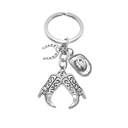 Western Cowboy Keychain Equestrian Hat Boot Horse Shoe Key Chains Horse Lovers Gifts Keychain Cowgirl Key Rings Western Keychain