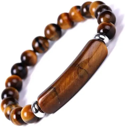 European American Fashion Brand Unisex Bracelet with 8mm Tiger Eye Agate Stone New Diamond Pearl Jewelry Bangle for Wedding Gift