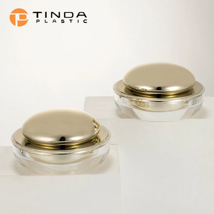 Hot Selling Eco-Friendly Recyclable 30g Gold Luxury Mushroom Acrylic PP/PE Double Wall Eye Cream Cosmetic Skin Care Jar