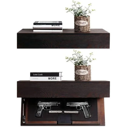 Husband Gift-Rustic Floating Shelf with Hidden Compartment for Storage Wall Shelves for Living Room Decor