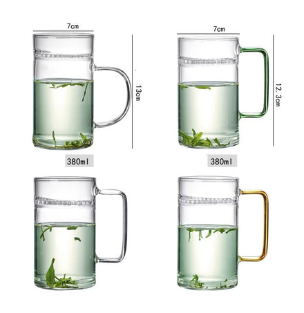 Modern Luxury Handmade 300ml Iced Coffee Set Borosilicate Glass Filter Stocked Eco-Friendly Heat-Resistant Tea Mug Summer
