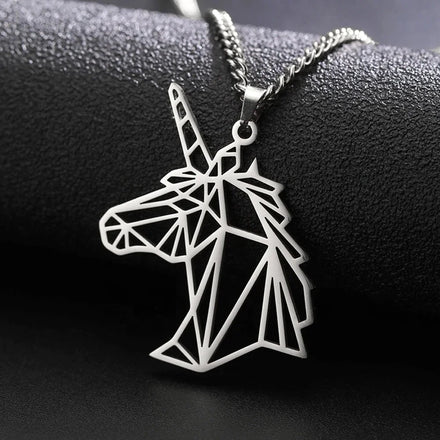 Punk Unicorn Pendant Necklace Hiphop Fashion Stainless Steel Neck Chain for Men Woman Birthday Valentine Gifts