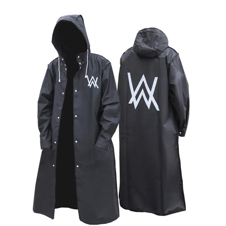 Hot Selling Large Black Reusable EVA Raincoat Long Trendy Waterproof Rain Poncho for Men and Women Outdoor Hiking Rainwear