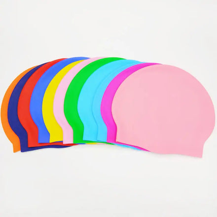 JIURAN Adult Unisex Eco-Friendly Lightweight Durable Waterproof Silicone Swimming Caps Colored Silkscreen Printing Custom Logo