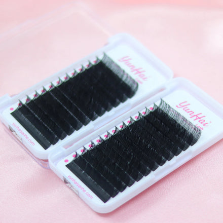 Yunhai Mink Fluffy Volume Supplies Lash Extensions Trays Private Label 0.05 Individual Lash Velvet Cashmere Lash Trays