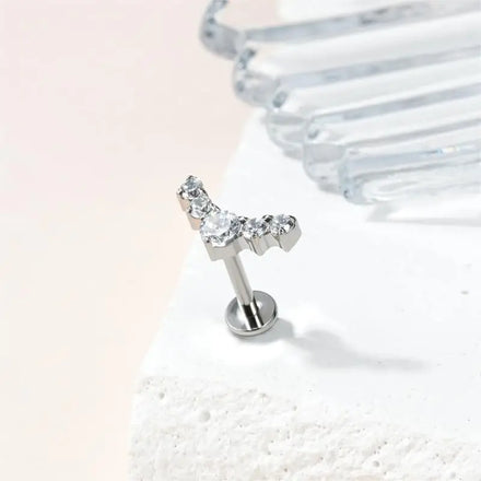 Toposh Children's Punk F136 Rock Stock Internally Threaded Single Belly Nose Ring Cartilage Tragus Stud Earrings Labret G23