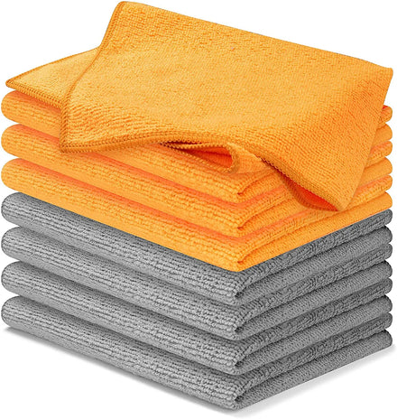Customized Logo16x16 Inch Orange Grey Ultra Absorbent Weave Towel Grime Liquid Traps for Streak-Free Mirror Shine Car Towel