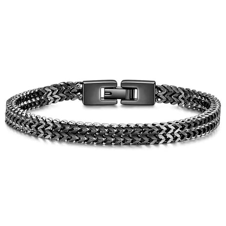 Viking Stainless Steel Black Dragon Keel Chain Link Bracelet for Man