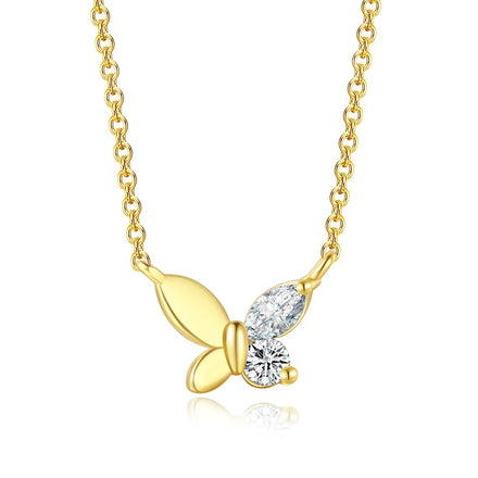 Factory Direct Sales Korean Small Butterfly Main Stone Opal Pendants Accessories Custom Fine Jewelry Necklaces
