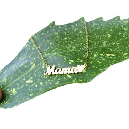 Hot Selling Mama Papa Heart Stainless Steel Pendant Necklace Christian Inspired Mother's Day Gift for Women Religious Jewelry