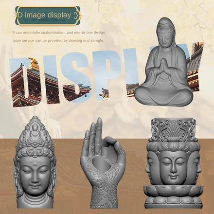Guanyin Buddha Statue Candle Silicone Mold Sanxingdui Aromatherapy Gypsum Grinding Tool Handmade Home Decoration Ornament
