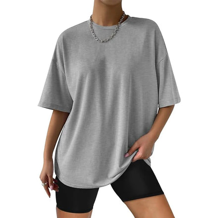 Womens Oversized T Shirts Loose Fit Cotton Crewneck Short Sleeve Tops Summer Casual Blouse