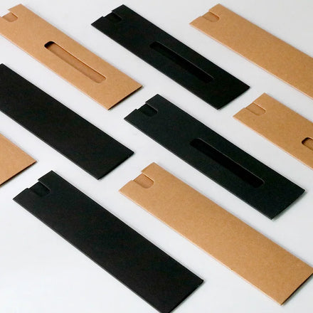 Paper Card Pen Bag Environmentally Packaging Kraft Paper Black Cardboard Gift Pen Box Can Be Printed Business Company logo
