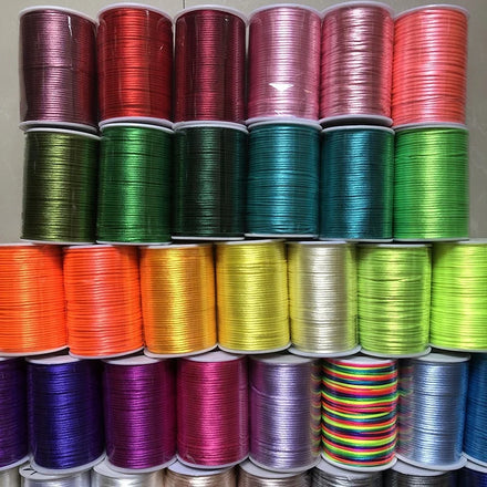 2.5mm Chinese Knotting Silky Macrame Cord Nylon Waxed Rope Satin Beading Cords Hand-Woven Lace Shoes Cross Stitch Crochet