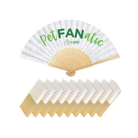 Custom Printed Personalized Promotional Silk White Bridal Wedding Hand Fans Wholesale Wedding