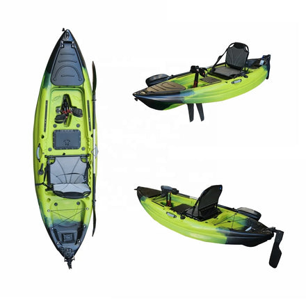 Chinese-Made Lldpe Material Plastic 1 Person 9.5ft Fishing Pedal Kayak for Pedal Drive with Paddle for Fishing and Recreation