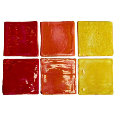 Artisan Handmade Zellige Square Tiles Modern Ceramic Tiles Vibrant Glossy Glaze Wear-Resistant Non-Slip for Bespoke Statement
