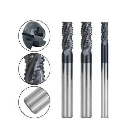 Industrial HRC60 4-Flute Roughing End Mill - AlTiN Coated Tungsten Steel 75mm - CNC Milling Cutter for Metal/Wood RoHS