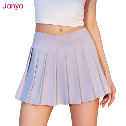 Janya Custom Logo 2-in-1 Pleated High Waist Mini Yoga Shorts Women's Golf Tennis Skirt With Back Waist Pockets Peakball Skirt