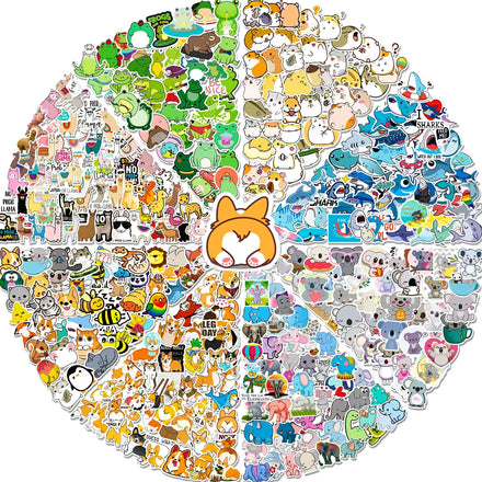 Colorful Animal Waterproof Stickers for Kids Water Bottle Laptop Stickers for for Teens Girls Boys Kids Adults