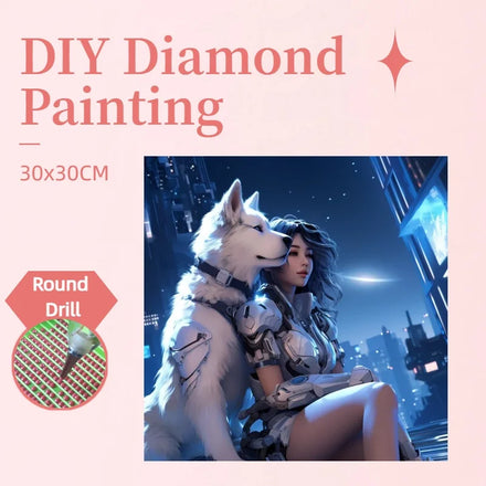 Custom 30x30CM DIY Machine Lady Home Decor Diamond Painting Full Round 5D Acrylic Drill Creative Diamond Painting Kits for Adult