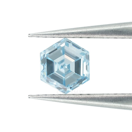 Cadermay HPHT Fancy Intense Blue/Fancy Blue 1ct VS1/VVS1clarity Lab Grown Diamond Hexagon Loose Diamond with GEMID Certificate